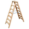 Kép 1/2 - Krause Stabilo Lépcsőfokos Két Oldalon Járható Fa Létra 3,10m