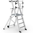 Kép 1/9 - KEY-PRO Összecsukható platform létra 3+1 fokos ( Munkamagasság: 3m) 