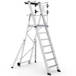 Kép 1/9 - KEY-PRO Összecsukható platform létra 6+1 fokos ( Munkamagasság: 3,7m) 