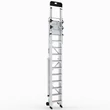Kép 2/9 - Cagsan KEY-PRO Összecsukható platform létra 10+1 fokos ( Munkamagasság: 4,7m) 