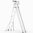 Kép 1/9 - KEY-PRO Összecsukható platform létra 13+1 fokos ( Munkamagasság: 5,5m) 