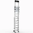 Kép 2/9 - KEY-PRO Összecsukható platform létra 8+1 fokos ( Munkamagasság: 4,2m) 