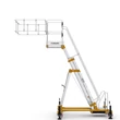 Kép 2/18 - Cagsan MONTANA konténer létrás dobogó- személyemelő 11 fokos (Munkamagasság: 6m)