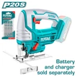 Kép 8/8 - TOTAL Tools Akkus Dekopírfűrész 2400rpm/20V/2.0Ah-7.5Ah/P20S/ INDUSTRIAL (akkumulátor nélkül)