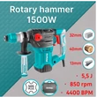 Kép 2/8 - TOTAL Tools Fúró-vésőkalapács 1500W, SDS Plus/4400bpm/14mm/5,5J / INDUSTRIAL