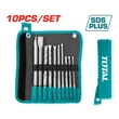 Kép 2/7 - TOTAL Tools 10 db ütvefúró és véső készlet SDS Plus