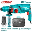 Kép 4/6 - TOTAL Tools Fúró-vésőkalapács 800W kiegészítő tartozékkal SDS Plus/4000bpm/14mm/2,5J