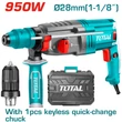 Kép 2/8 - TOTAL Tools Fúró-vésőkalapács 950W kiegészítő tartozékkal SDS Plus/4670bpm/2,5J
