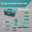 Kép 3/9 - TOTAL Tools 32 db kéziszerszám készlet