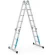 Kép 1/5 - Zarges peremezett sokcélú létra, négyrészes LEHAJTHATÓ FA DOBOGÓVAL 2x3+2x5fokos Multitec M (Munkamagasság:5,5m)