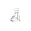 Kép 1/2 - ZARGES Egy oldalon járható gurulós dobogós lépcső 1x7 bordázott alu