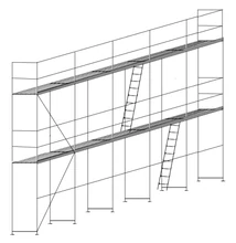 TERRA 70 Homlokzati Állványrendszer csomag - 96 m2 fa járólapos