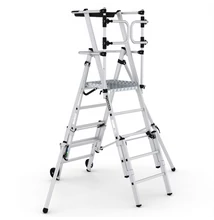 Cagsan VEROX - Teleszkópos összecsukható munkaállvány/ gurítható biztonsági dobogó (Munkamagasság: 3-3.3m)