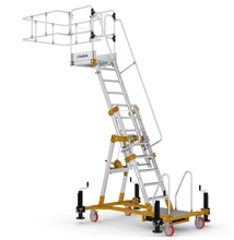 Cagsan MONTANA konténer létrás dobogó- személyemelő 9 fokos (Munkamagasság: 5,1m)