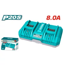 TOTAL Tools 2 portos lítium-ion akkumulátor töltő 8A / P20S / INDUSTRIAL