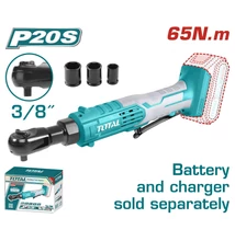 TOTAL Tools Akkus racsnis csavarkulcs 65nm/250rpm/P20S (akkumulátor nélkül)