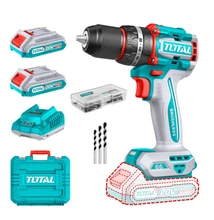 TOTAL Tools Kompakt kefe nélküli fúrógép 2000prm/66Nm/P20S/ INDUSTRIAL (SET Akkumulátor 2x2Ah, Charger, Töltő, Koffer)