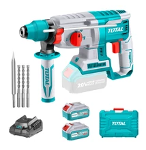 TOTAL Tools Akkus fúró-vésőkalapács SDS Plus/5000bpm/18mm/2,5J/ INDUSTRIAL (SET Akkumulátor 2x4Ah, Charger, Töltő, Koffer)