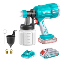 TOTAL Tools Akkus festékszóró pisztoly 120Din-s/800ml/min /P20S (SET Akkumulátor 1x2Ah, Charger, Töltő)