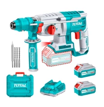 TOTAL Tools Akkus fúró-vésőkalapács 26mm/ SDS Plus/5000bpm/2,5J/ INDUSTRIAL (SET Akkumulátor 2x4Ah, Charger, Töltő, Koffer)