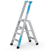 Zarges Seventec S Szegecselt lépcsős állólétra 1x4 fokos szerszámtartóval (Munkamagasság 2,9m)