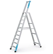 Zarges Seventec S Szegecselt lépcsős állólétra 1x10 fokos szerszámtartóval (Munkamagasság 4,2m)