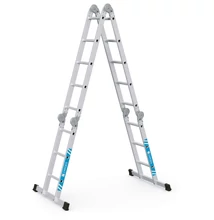 Zarges peremezett sokcélú létra, négyrészes LEHAJTHATÓ FA DOBOGÓVAL 2x3+2x5fokos Multitec M (Munkamagasság:5,5m)