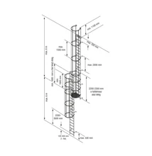 Krause RÖGZÍTETT LÉTRA OSZTOTT KIVITEL DIN 18799-1, ALUMÍNIUM, ÉPÍTMÉNYMAG. 16,8