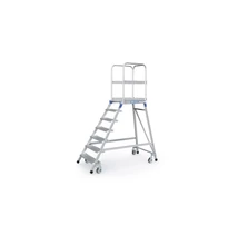 ZARGES Egy oldalon járható gurulós dobogós lépcső 1x7 bordázott alu