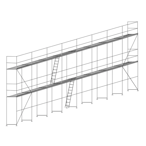 TERRA 70 Homlokzati Állványrendszer csomag - 154 m2 FA JÁRÓLAPOS