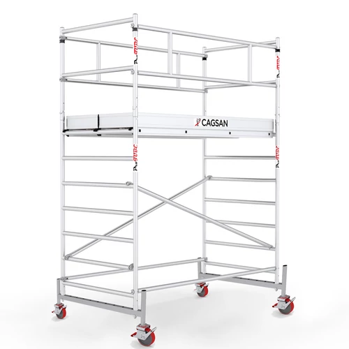 Cagsan Protube gurulóállvány ,Profi kategória, Dupla járólappal, Munkamagasság 4,4m- BEMUTATÓ DARAB