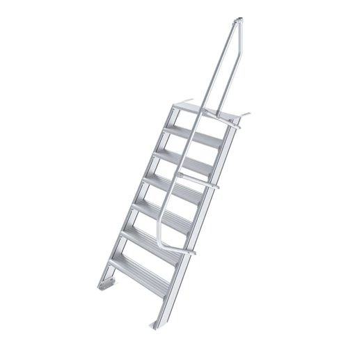 Krause Ipari lépcső 600mm 60° bordázott alu fokkal 7 fokos