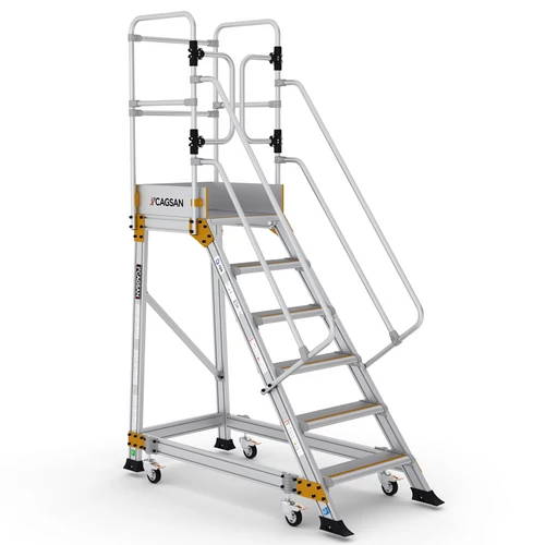 Cagsan SPRINGO Profi 6 fokos Gurítható Biztonsági Dobogó - (Munkamagasság:3,5m)