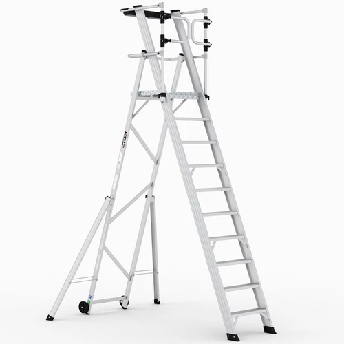 KEY-PRO Összecsukható platform létra 9+1 fokos ( Munkamagasság: 4,5m) 