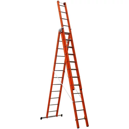 CAGSAN V3 - 3 részes üvegszálas létra 12 fokos (Munkamagasság : 4,1 - 8,5m )