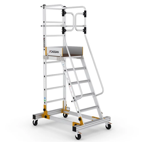 Cagsan VISTA Gurítható szerelő dobogó, egy oldalon járható 5+1 fokos ( Munkamagasság: 3,5m)