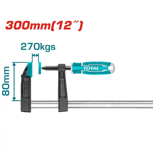 TOTAL Tools Gyorsszorító F 300mm/ 270kg /NDUSTRIAL