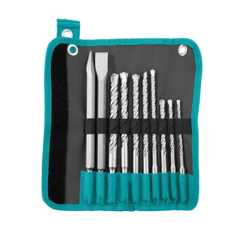 TOTAL Tools 10 db ütvefúró és véső készlet SDS Plus