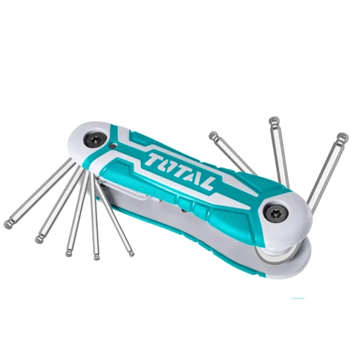 TOTAL Tools 8db összecsukható imbuszkulcs készlet, gömbfejű