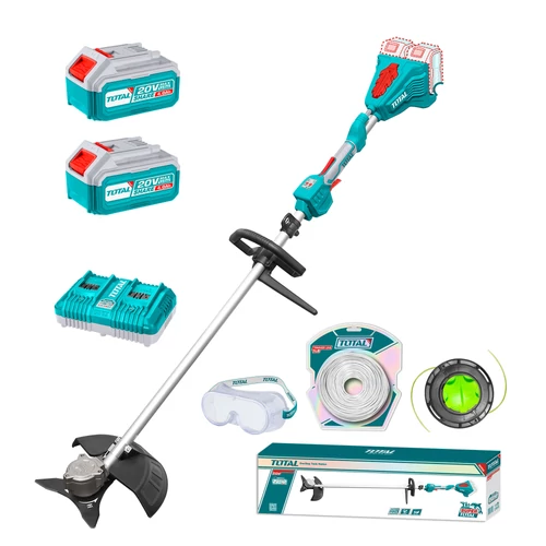 TOTAL Tools Akkus szegélynyíró és bozótvágó 330mm/20V/2.0Ah-7.5Ah/P20S /INDUSTRIAL (SET Akkumulátor 2x4Ah, Charger, Töltő)