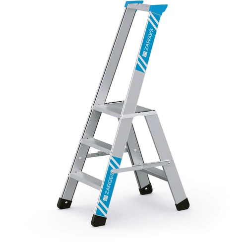 Zarges Seventec S Szegecselt lépcsős állólétra 1x3 fokos szerszámtartóval (Munkamagasság 2,7m)