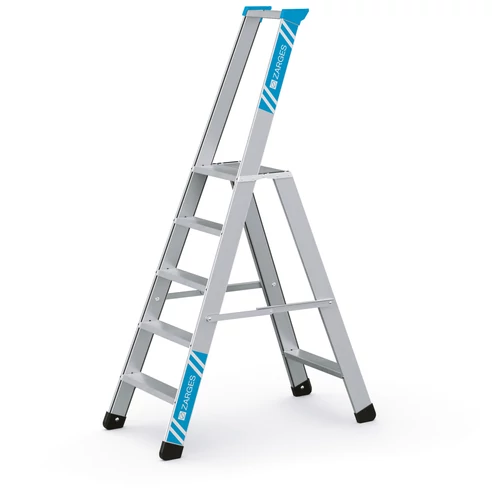 Zarges Seventec S Szegecselt lépcsős állólétra 1x5 fokos szerszámtartóval (Munkamagasság 3.1m)