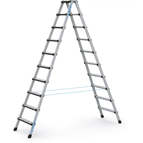 ZARGES Csavarozott lépcsős állólétra eloxált  2x10 fokos - Comfortstep B