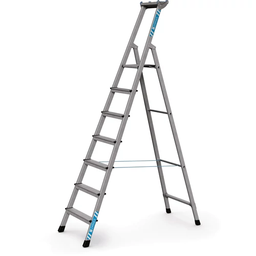 ZARGES Szegecselt lépcsős állólétra szerszámtartóval 1x7 fokos XLstep S (Munkamagasság: 3,75m)