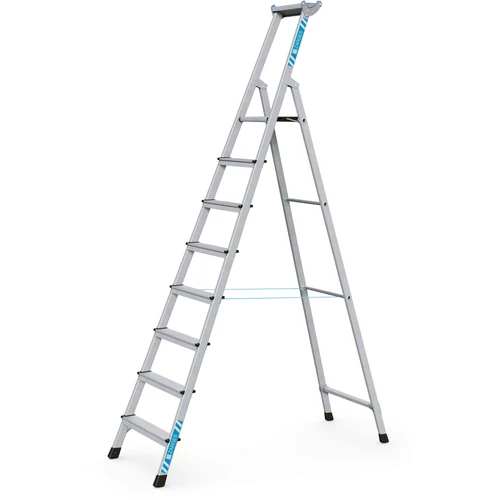 ZARGES Szegecselt lépcsős állólétra szerszámtartóval 1x8 fokos XLstep S (Munkamagasság: 4m)