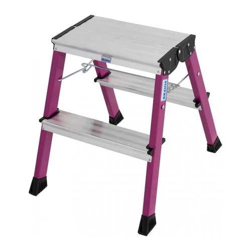 Krause MONTO Rolly két oldalon járható összecsukható fellépő, pink, 2x2 lépcsőfokos