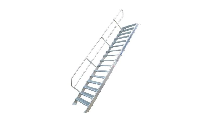 Krause Ipari lépcső 600mm 45°  bordázott alu fokkal 14 fokos