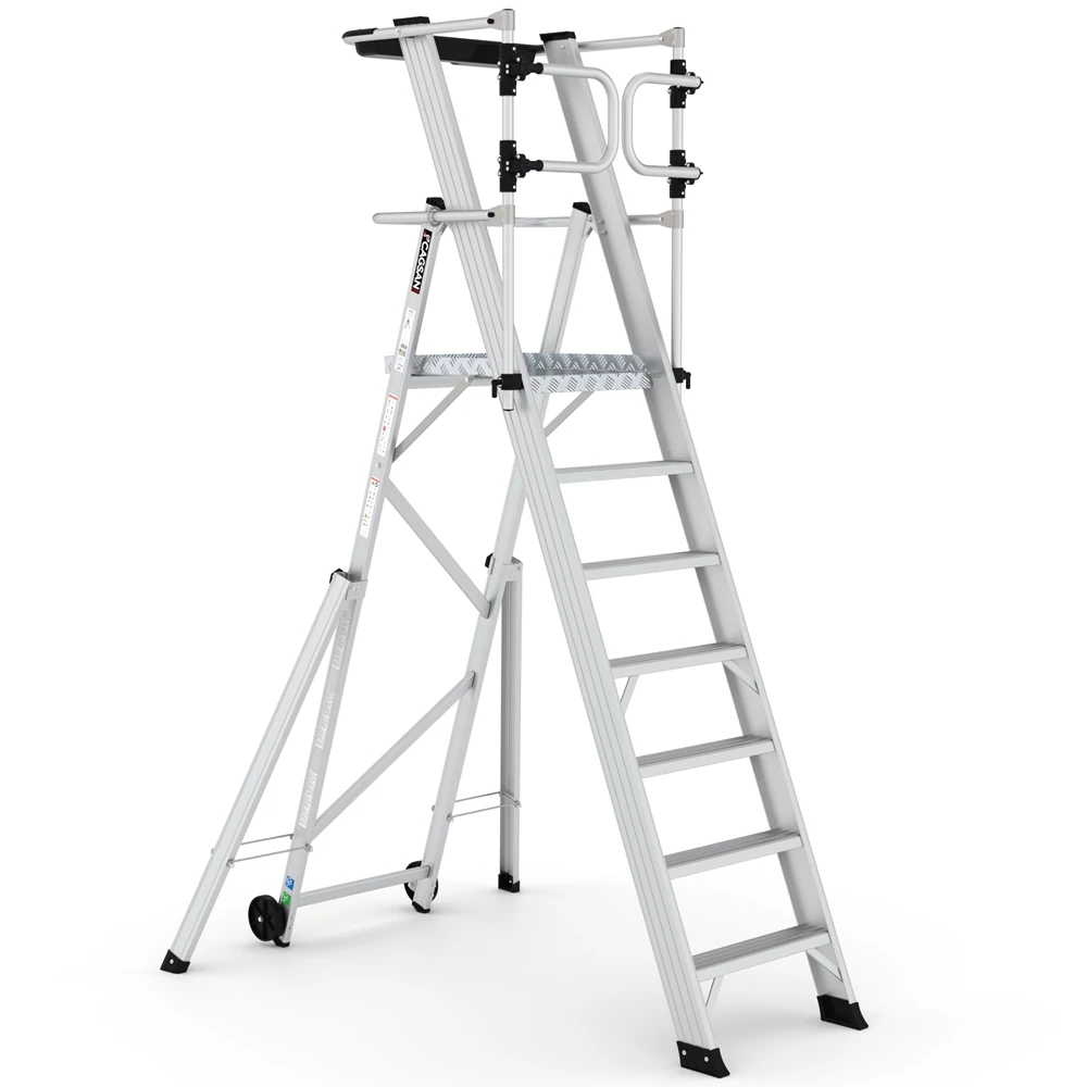 KEY-PRO Összecsukható platform létra 6+1 fokos ( Munkamagasság: 3,7m) 