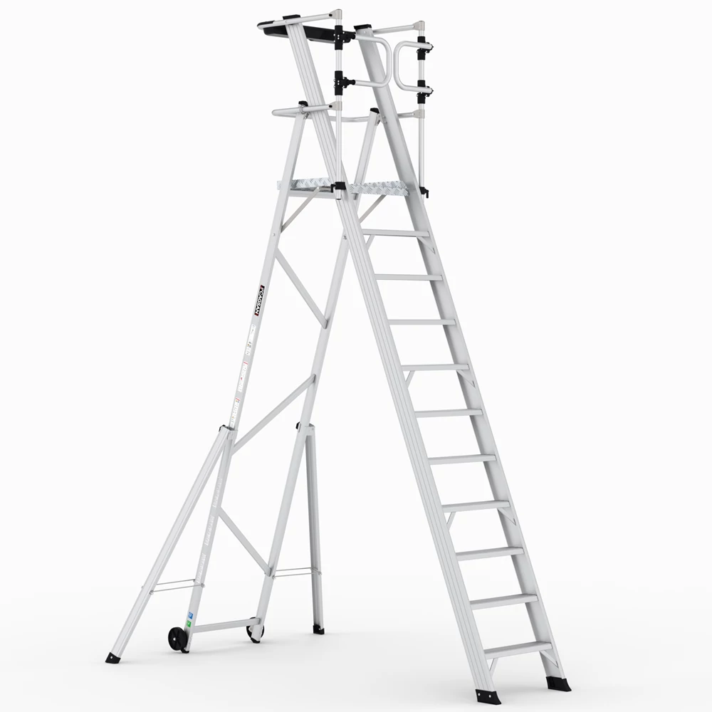KEY-PRO Összecsukható platform létra 10+1 fokos ( Munkamagasság: 4,7m) 
