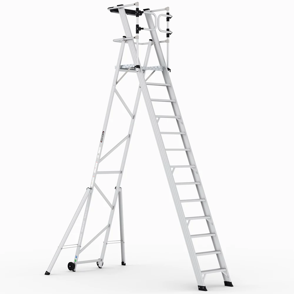 KEY-PRO Összecsukható platform létra 12+1 fokos ( Munkamagasság: 5,2m) 
